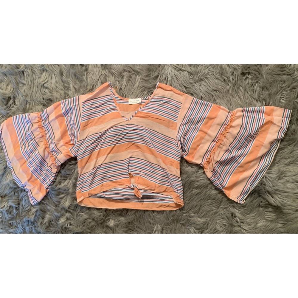 Lavender Fields Orange Casual Blouse Size Large